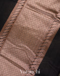 Jet Black Pure Chanderi Silk Cotton Handloom Saree