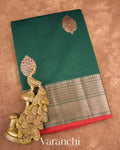 Bottle Green Pure Chanderi Silk Cotton Handloom Saree
