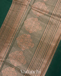 Bottle Green Pure Chanderi Silk Cotton Handloom Saree