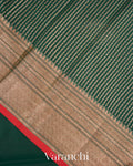Bottle Green Pure Chanderi Silk Cotton Handloom Saree