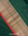 Bottle Green Pure Chanderi Silk Cotton Handloom Saree