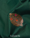 Bottle Green Pure Chanderi Silk Cotton Handloom Saree