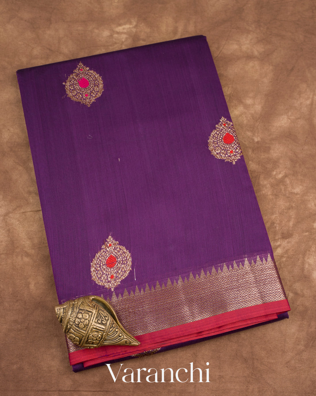 Deep Purple Pure Chanderi Silk Cotton Handloom Saree