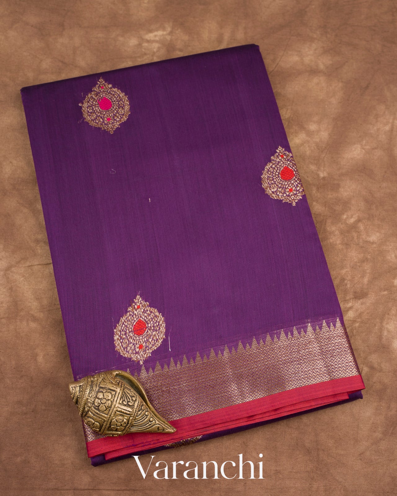 Deep Purple Pure Chanderi Silk Cotton Handloom Saree