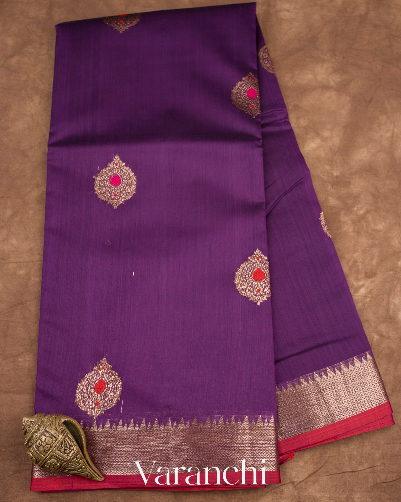 Deep Purple Pure Chanderi Silk Cotton Handloom Saree