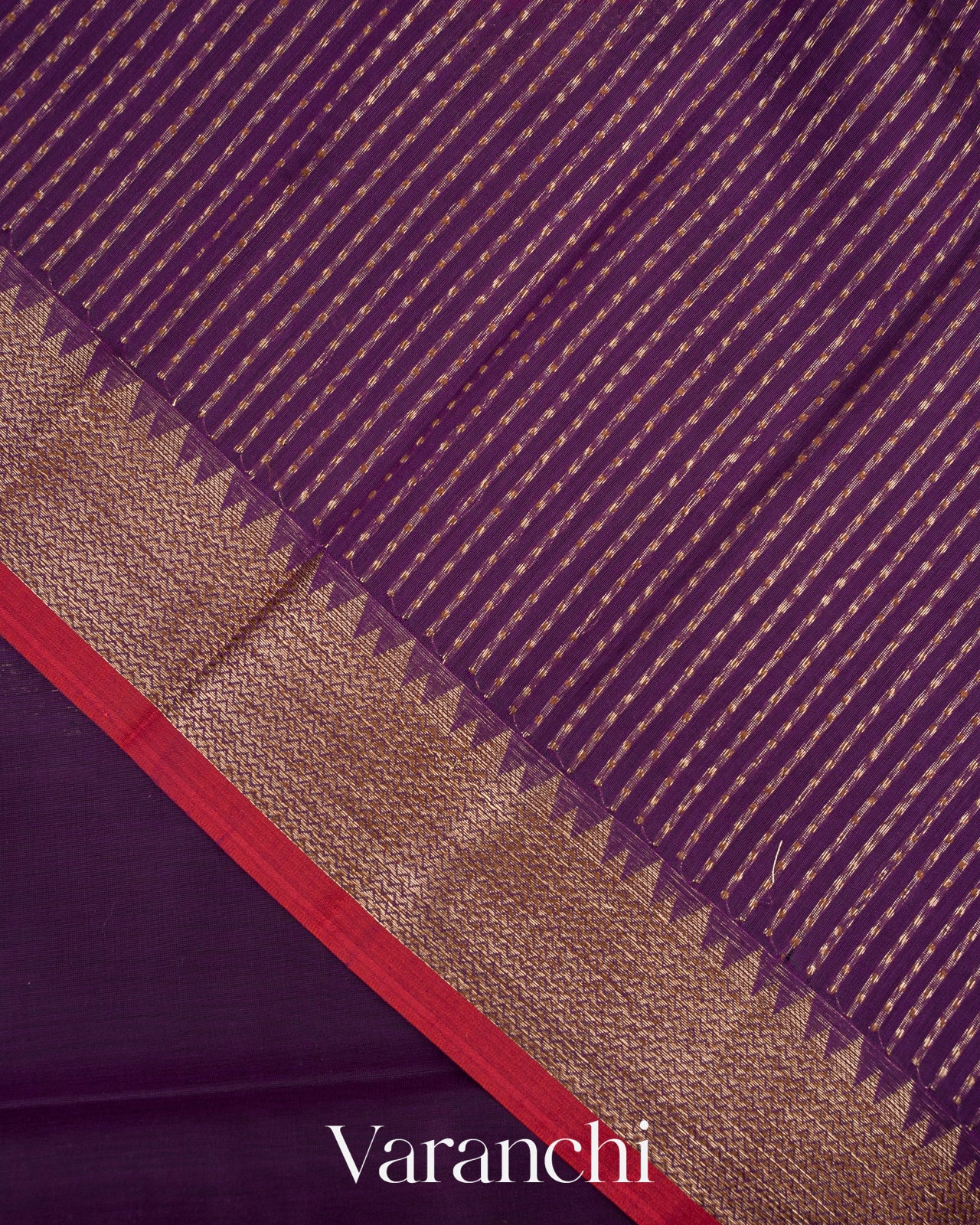 Deep Purple Pure Chanderi Silk Cotton Handloom Saree