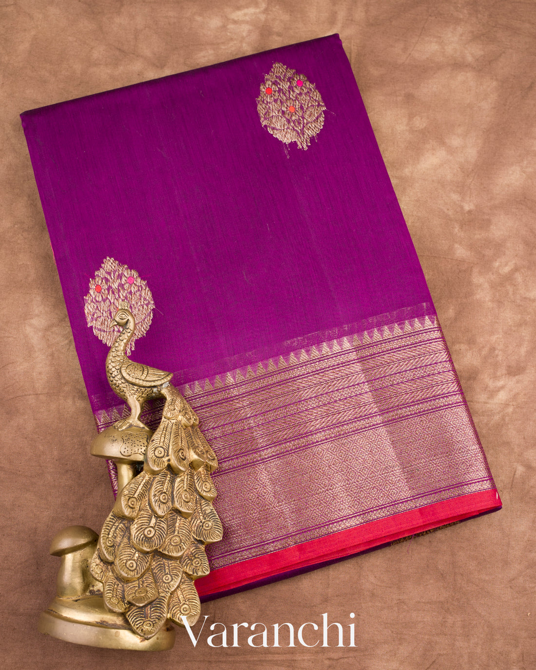 Deep Magenta Pure Chanderi Silk Cotton Handloom Saree