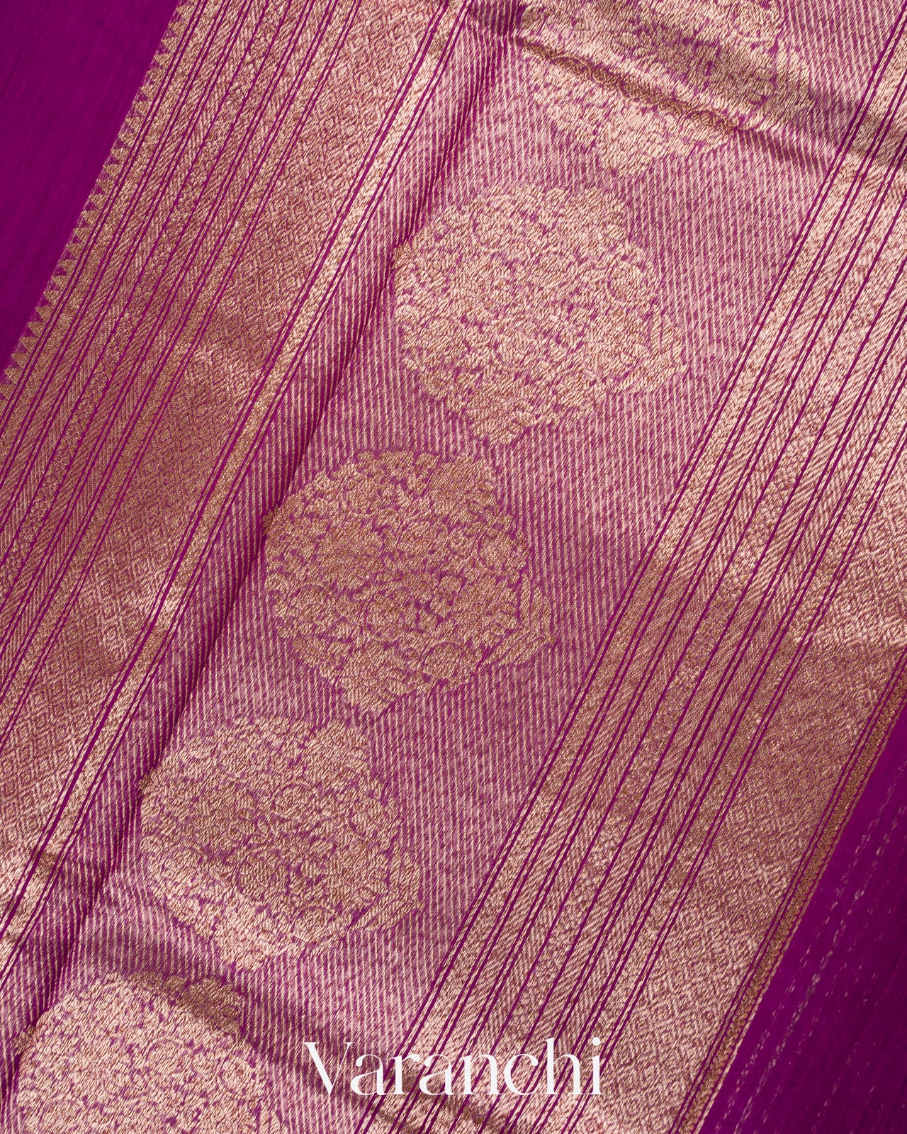 Deep Magenta Pure Chanderi Silk Cotton Handloom Saree