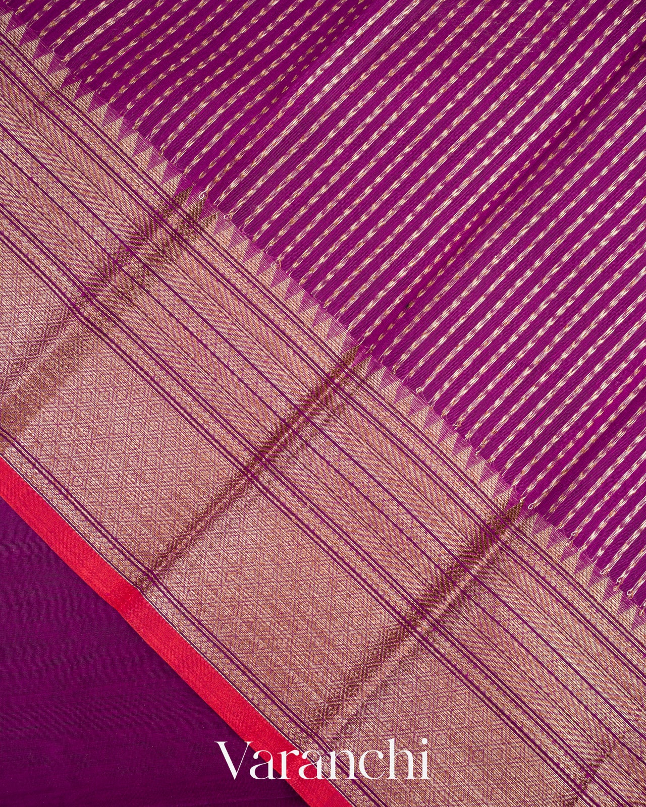 Deep Magenta Pure Chanderi Silk Cotton Handloom Saree