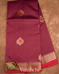Maroon Pure Chanderi Silk Cotton Handloom Saree