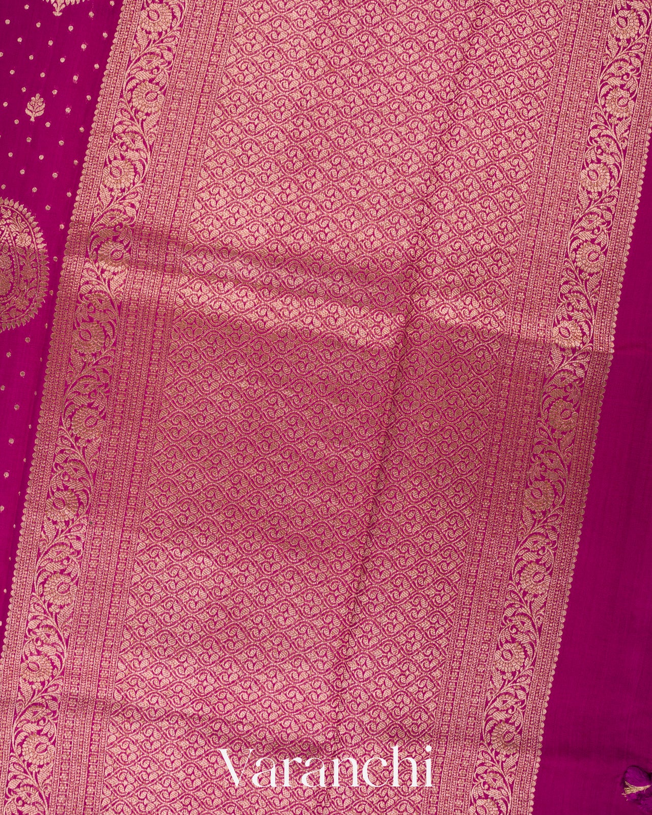 Magenta Pink Pure Chiniya Silk Handloom Saree