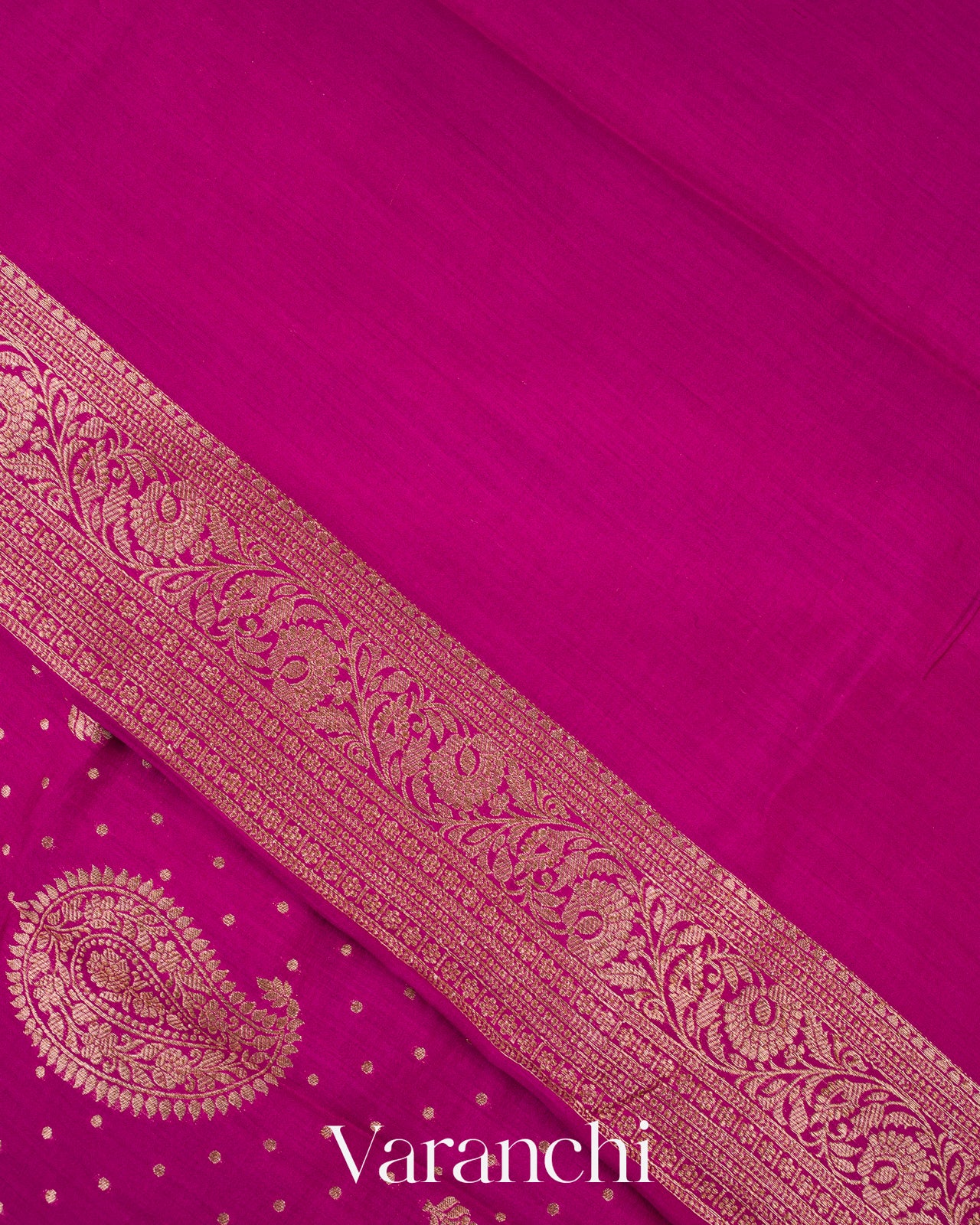 Magenta Pink Pure Chiniya Silk Handloom Saree