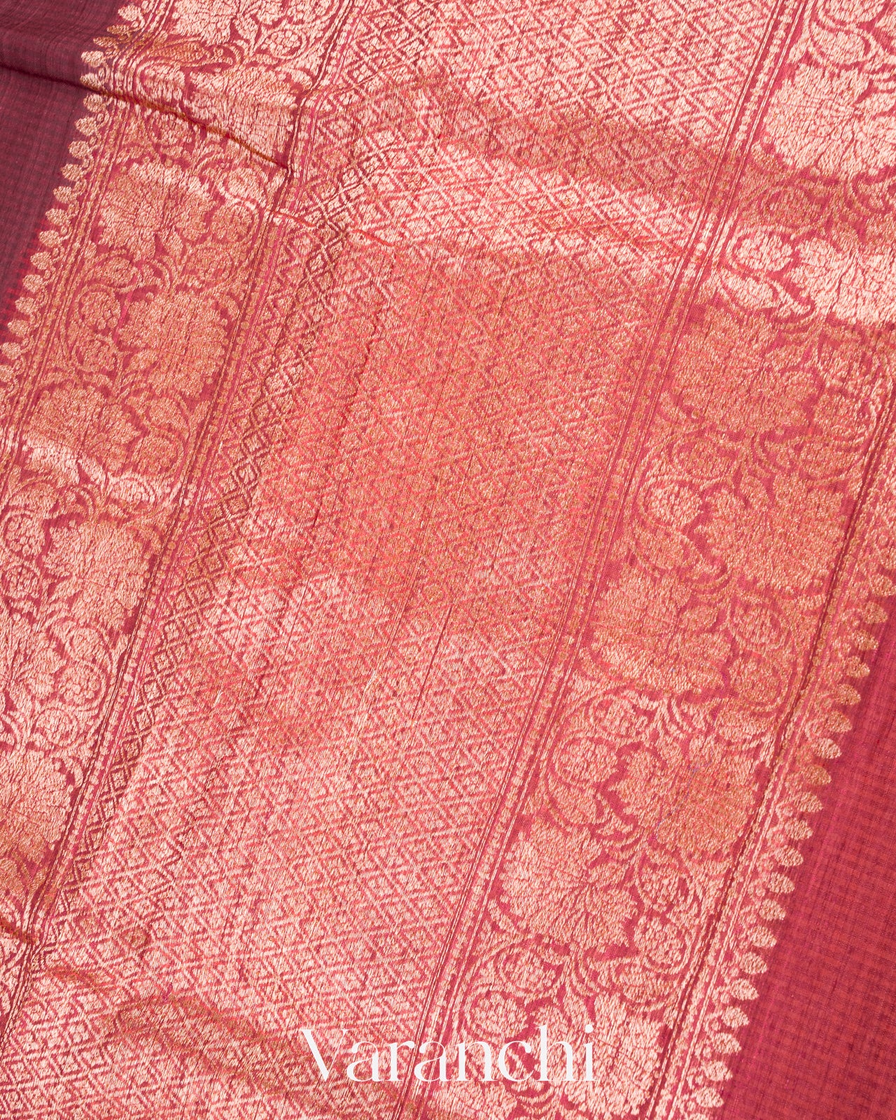 Dark Wine Pure Dupion Silk Handloom Saree