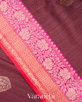 Dark Wine Pure Dupion Silk Handloom Saree