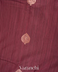 Dark Wine Pure Dupion Silk Handloom Saree