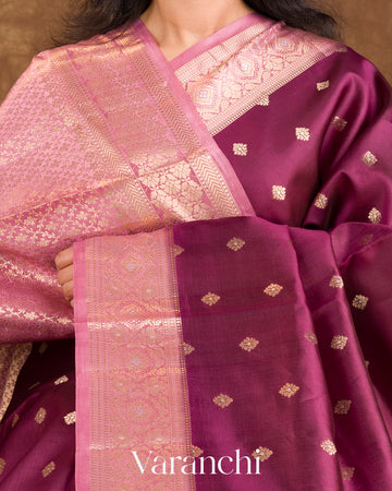 Deep Wine Pure Dupion Silk Saree