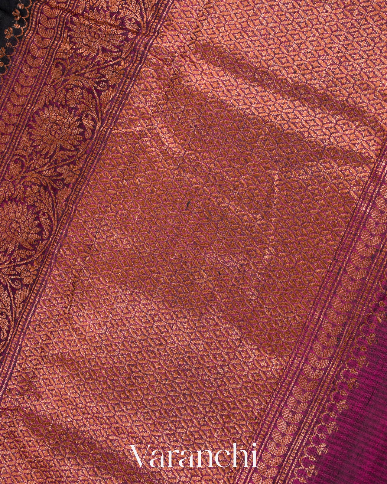 Jet Black Pure Dupion Silk Handloom Saree
