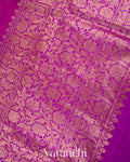 Deep Magenta Pure Dupion Silk Handloom Saree