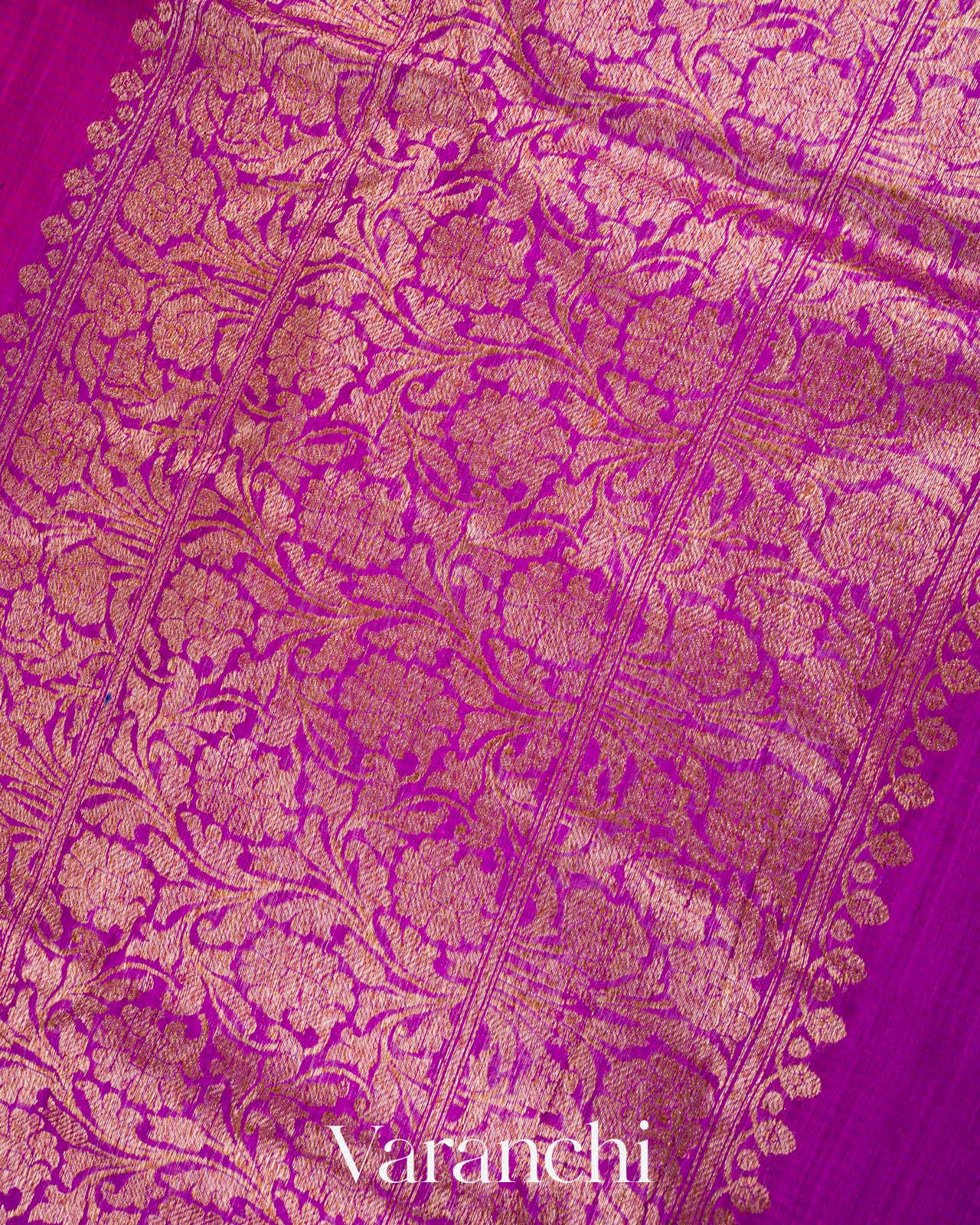 Deep Magenta Pure Dupion Silk Handloom Saree