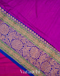 Deep Magenta Pure Dupion Silk Handloom Saree