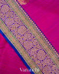 Deep Magenta Pure Dupion Silk Handloom Saree