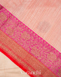 Off White Pure Dupion Silk Handloom Saree