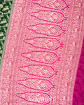 Bottle Green Shikargah Pure Georgette Silk Saree