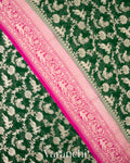 Bottle Green Shikargah Pure Georgette Silk Saree