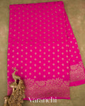 Rani Pink Pure Georgette Silk Handloom Saree