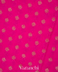 Rani Pink Pure Georgette Silk Handloom Saree