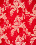 Bright Red Pure Khaddi Georgette Silk Saree