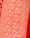 Bright Red Pure Khaddi Georgette Silk Saree