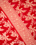 Bright Red Pure Khaddi Georgette Silk Saree