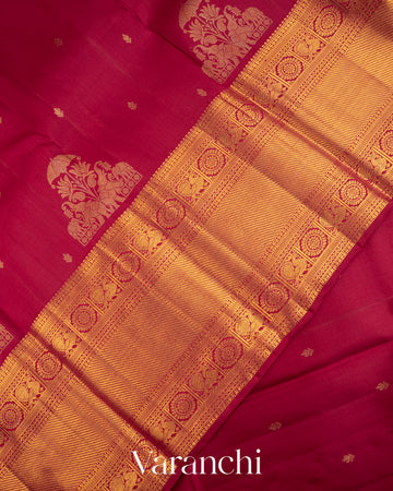 Maroon Pure Kanchipuram Silk Handloom Saree