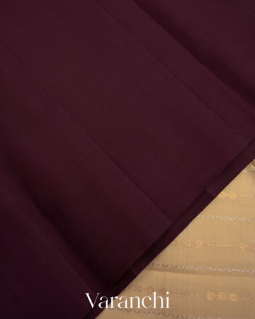 Ivory Borderless Pure Kanchipuram Silk Handloom Saree