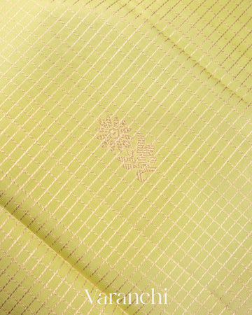 Light Lime Green Pure Kanchipuram Silk Handloom Saree