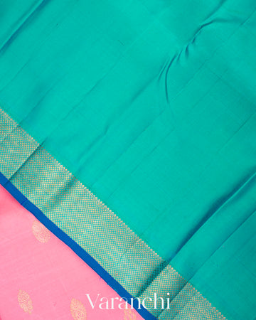 Baby Pink Pure Kanchipuram Silk Handloom Saree