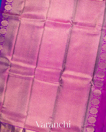 Ink Blue Pure Kanchipuram Silk Handloom Saree