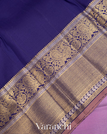Lavender Vaira Oosi Pure Kanchipuram Silk Handloom Saree
