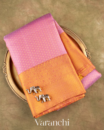 Pink Heavy Brocade Pure Kanchipuram Silk Saree