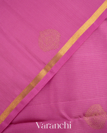 Mauve Pink Vaira Oosi Pure Kanchipuram Silk Handloom Saree