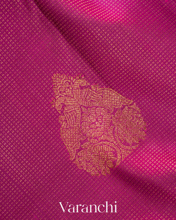 Purple Vaira Oosi Pure Kanchipuram Silk Handloom Saree