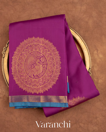 Purple Pure Kanchipuram Silk Handloom Saree