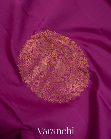 Purple Pure Kanchipuram Silk Handloom Saree