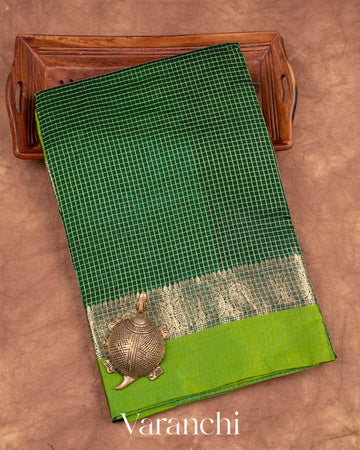 Bottle Green Pure Katan Silk Saree
