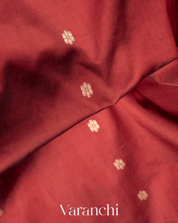 Dark Maroon Pure Katan Silk Handloom Saree