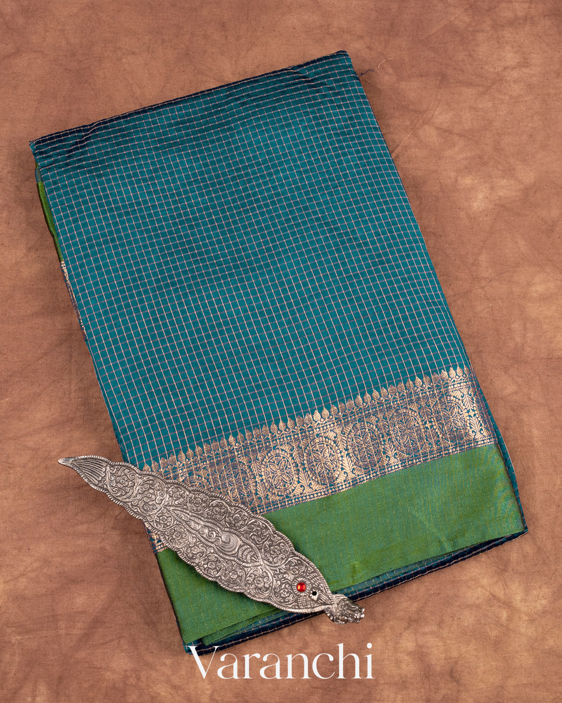 Ink Blue Pure Katan Silk Saree