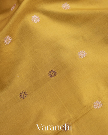 Olive Green Pure Katan Silk Handloom Saree