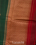 Dark Green Pure Kora Silk Handloom Saree