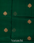 Dark Green Pure Kora Silk Handloom Saree
